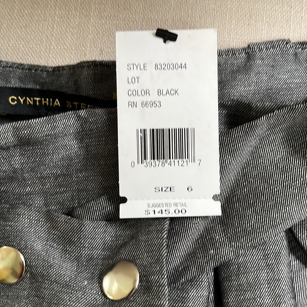 NWT Cynthia Steffens Charcoal Gray Shorts Size 6 - Picture 5 of 6